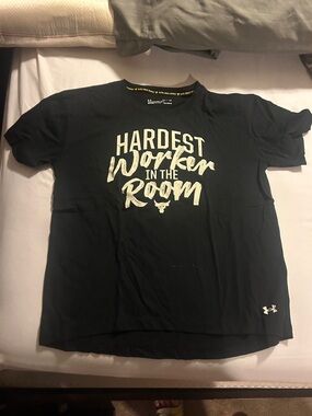 Under Armour Black Tee with Bold Cream Graphic